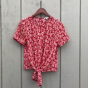 Madewell tie front blouse